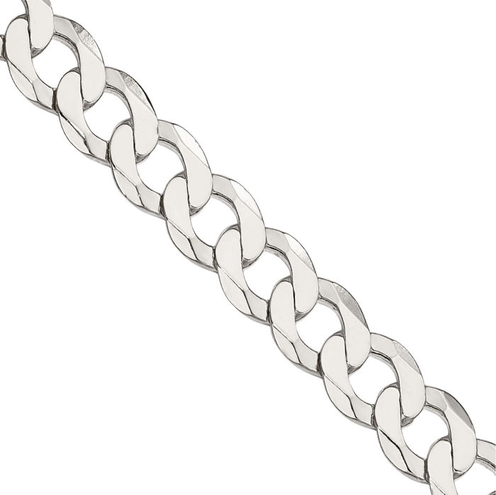 925 Sterling Silver 7.5mm Curb Link Chain Necklace