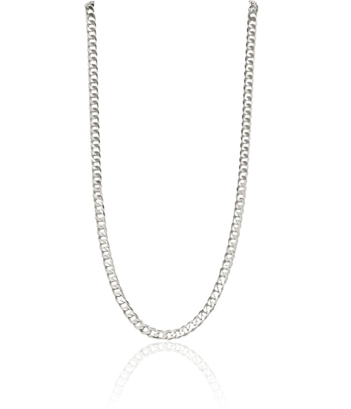 925 Sterling Silver 7.5mm Curb Link Chain Necklace