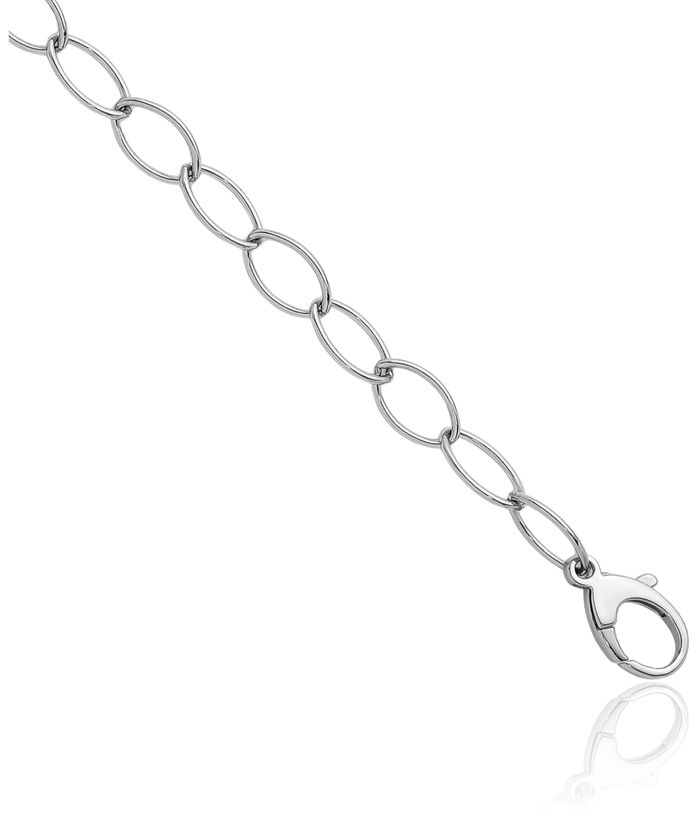 925 Sterling Silver 7.5mm Oval Cable Rolo Link Chain Belcher Necklace