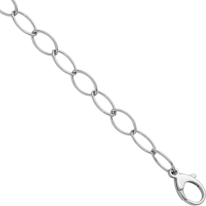 925 Sterling Silver 7.5mm Oval Cable Rolo Link Chain Belcher Necklace