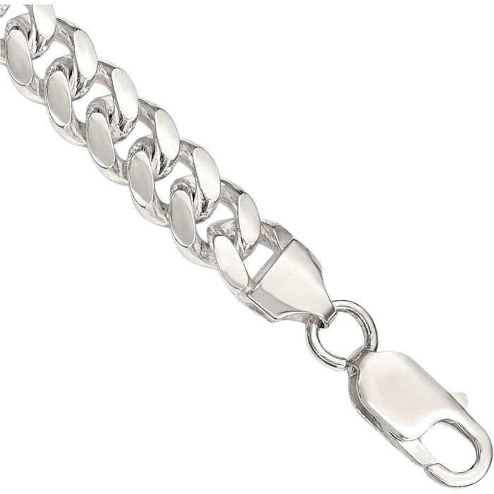 925 Sterling Silver 7.8mm Curb Link Chain Bracelet