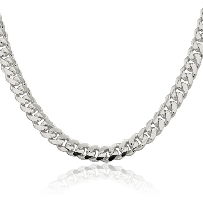 925 Sterling Silver 7.8mm Curb Link Chain Necklace