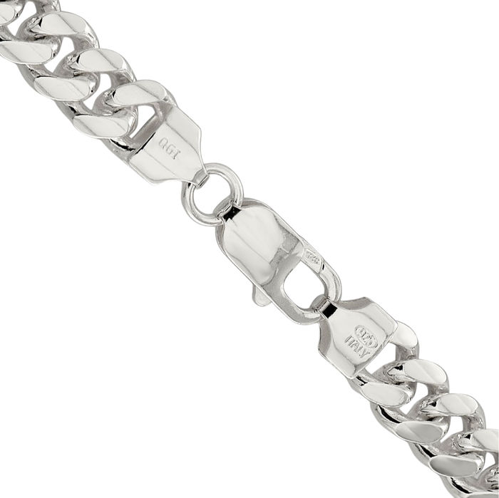 925 Sterling Silver 7.8mm Curb Link Chain Necklace