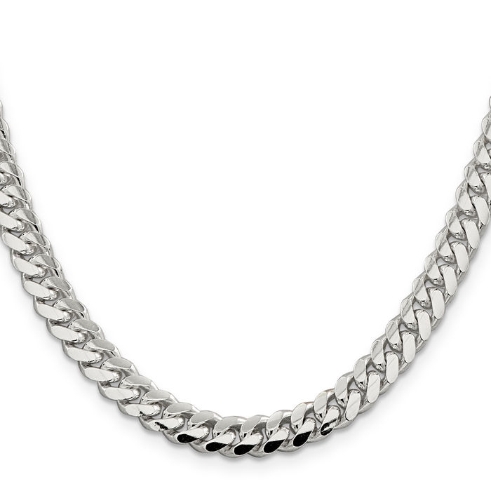 925 Sterling Silver 7mm Curb Link Chain Necklace