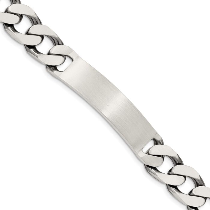 925 Sterling Silver Engraveable Curb Link ID Bracelet - Picture 7 of 18