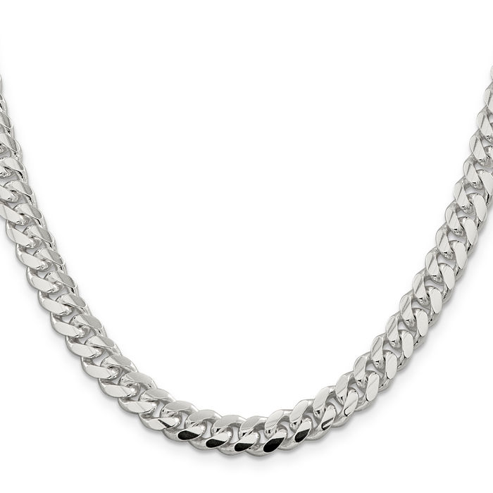 925 Sterling Silver 7.8mm Curb Link Chain Necklace