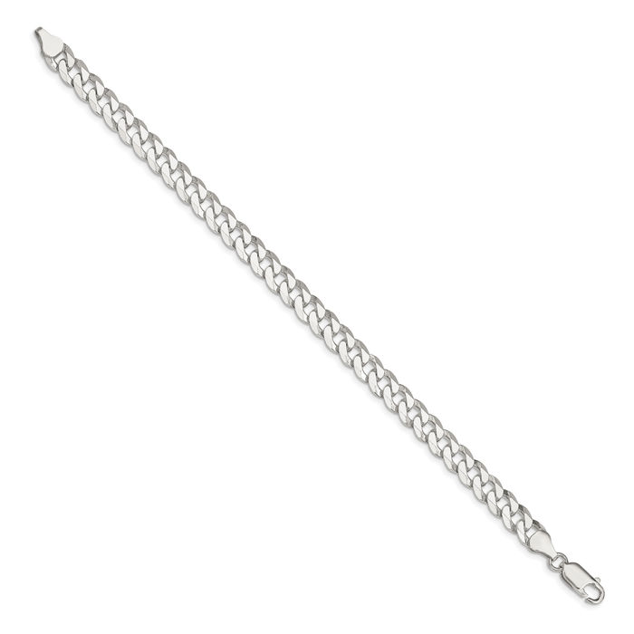 925 Sterling Silver 7mm Curb Link Chain Bracelet