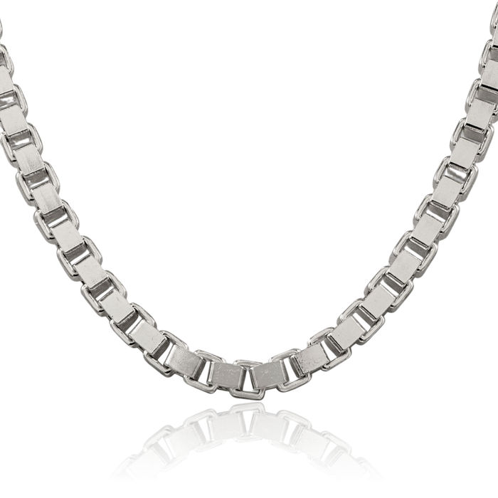 925 Sterling Silver 7mm Box Link Chain Necklace