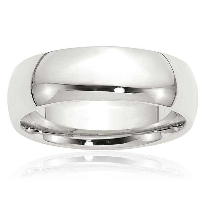 925 Sterling Silver 7mm Comfort Fit Plain Classic Wedding Band Ring