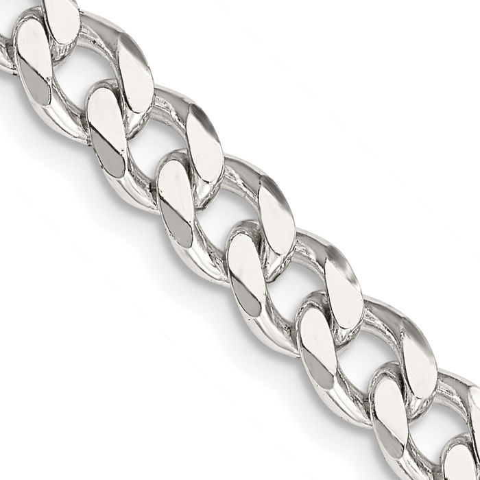 925 Sterling Silver 6.5mm Curb Link Chain Necklace