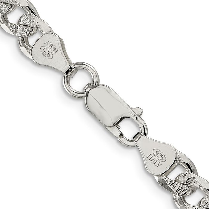 925 Sterling Silver 8.3mm Curb Link Chain Necklace