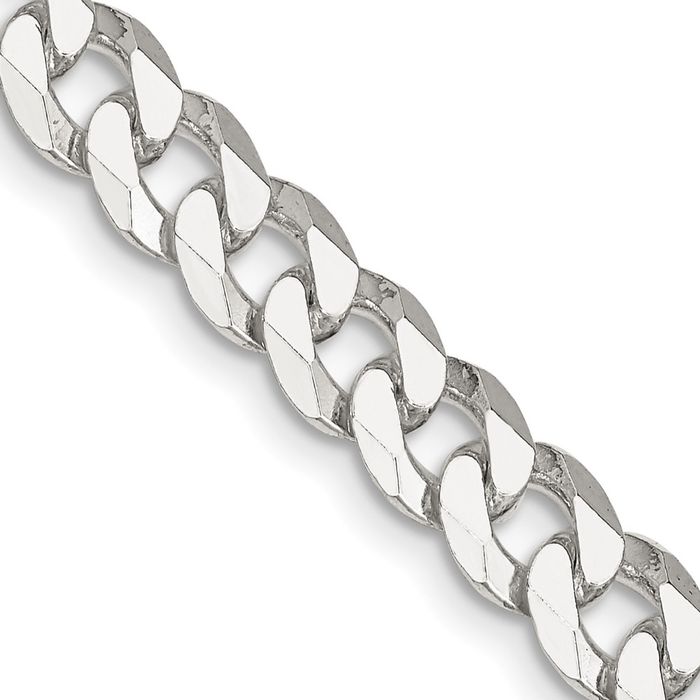 925 Sterling Silver 7mm Curb Link Chain Necklace