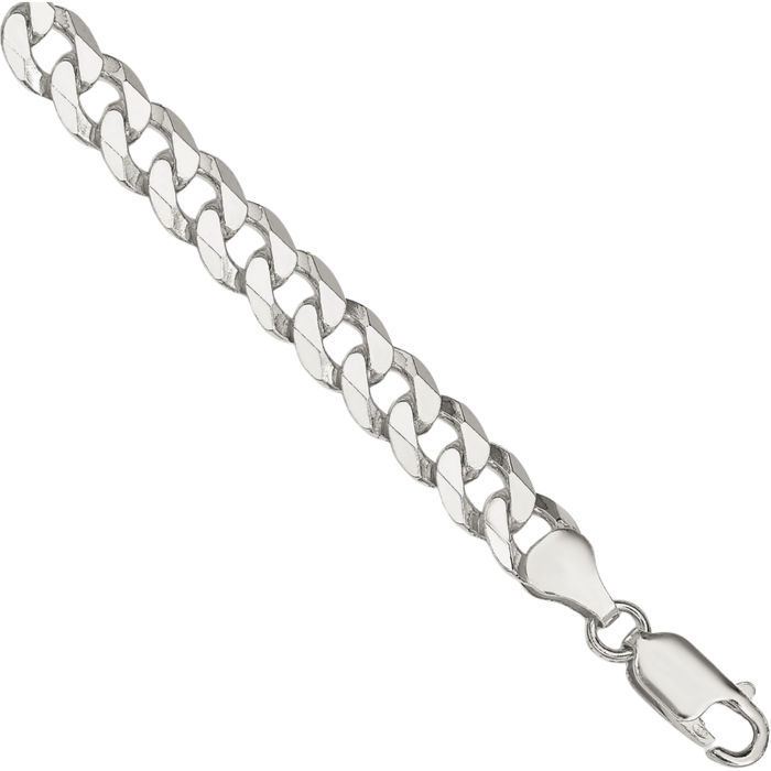 925 Sterling Silver 7mm Curb Link Chain Bracelet