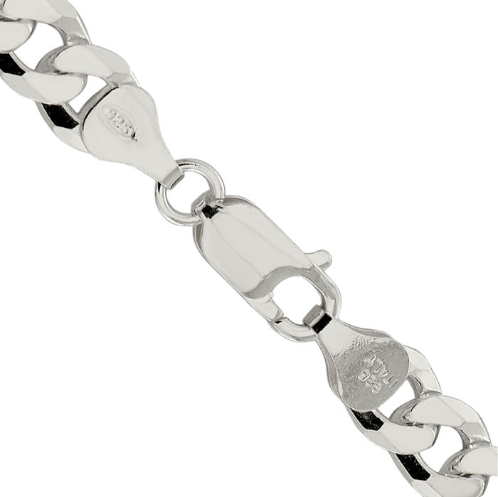 925 Sterling Silver 7mm Curb Link Chain Necklace