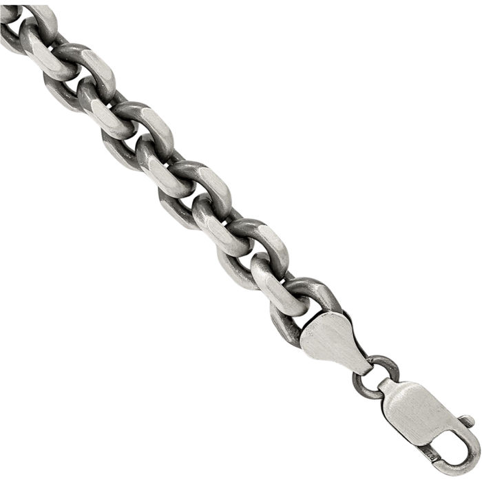 925 Sterling Silver Vintage 7mm Link Chain Bracelet