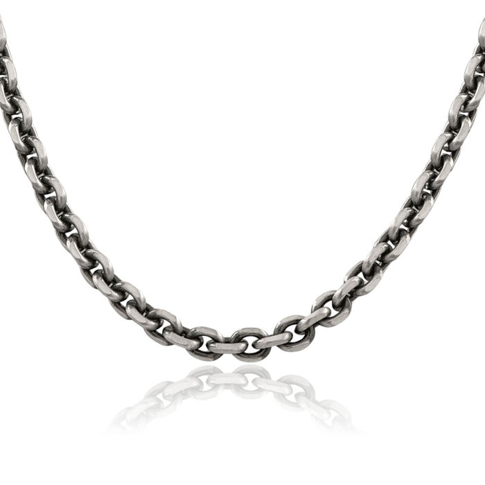 925 Sterling Silver Vintage 7mm Link Chain Necklace