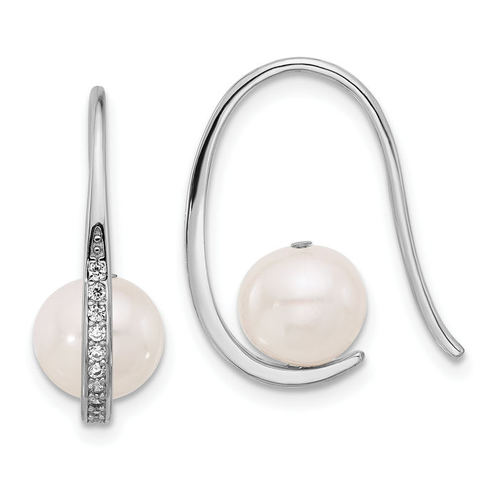 Orecchini Threader Infila In Argento 925 Placcato Oro - A Goccia Con Zirconie - Ipoallergenici - 3