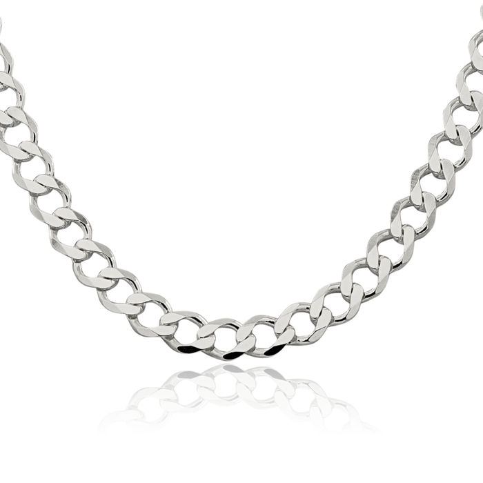 925 Sterling Silver 8.1mm Curb Link Chain Necklace