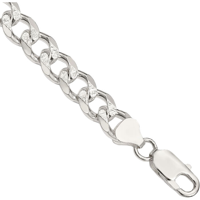 925 Sterling Silver 8.3mm Curb Link Chain Bracelet