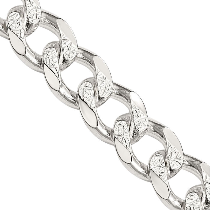 925 Sterling Silver 8.3mm Curb Link Chain Necklace