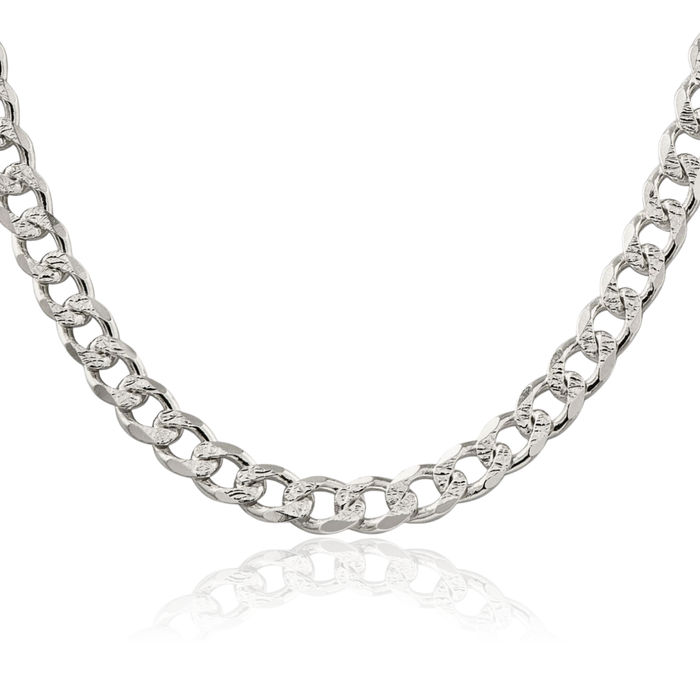 925 Sterling Silver 8.3mm Curb Link Chain Necklace