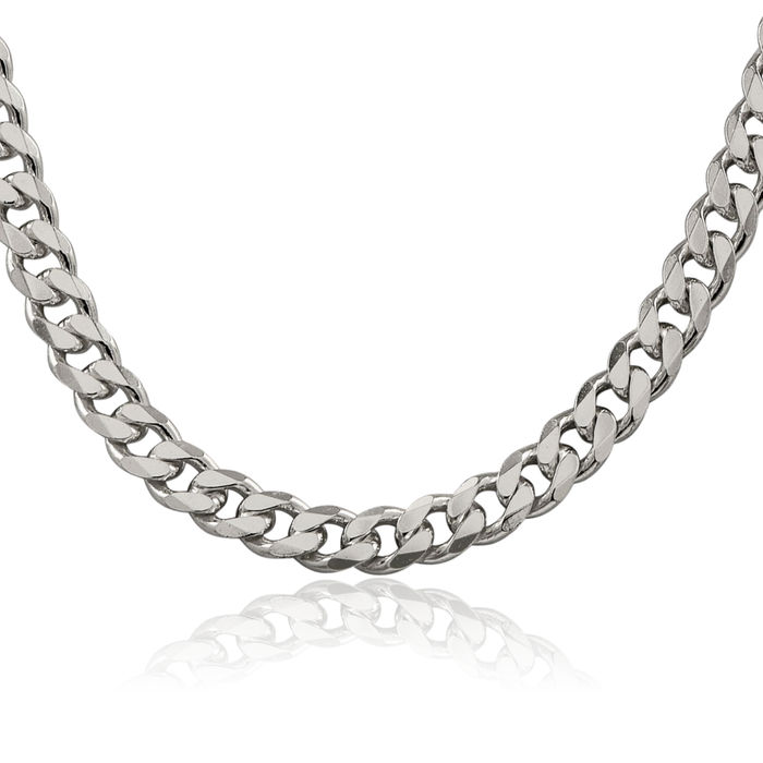 925 Sterling Silver 8.3mm Curb Link Chain Necklace