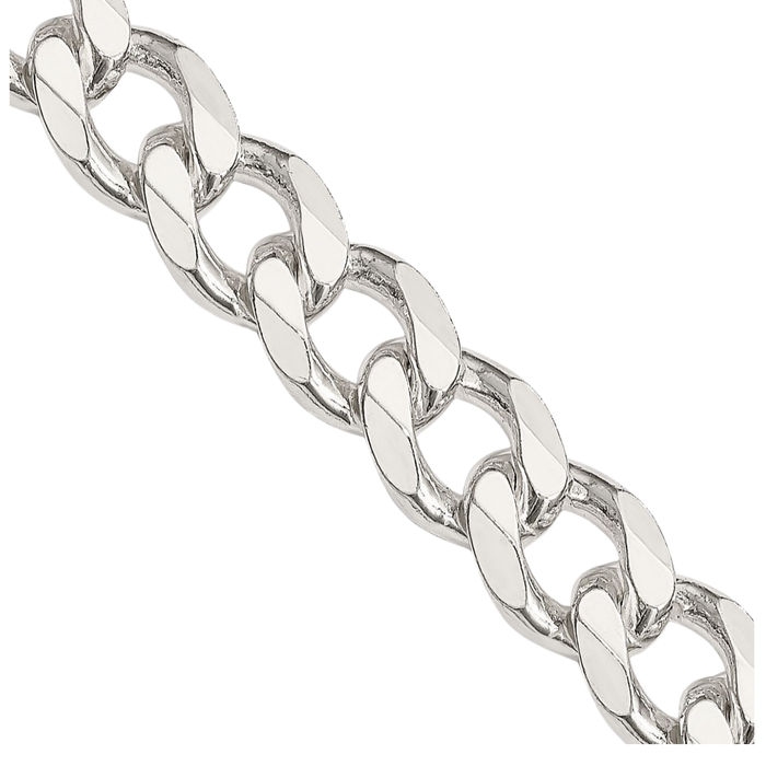 925 Sterling Silver 8.3mm Curb Link Chain Necklace