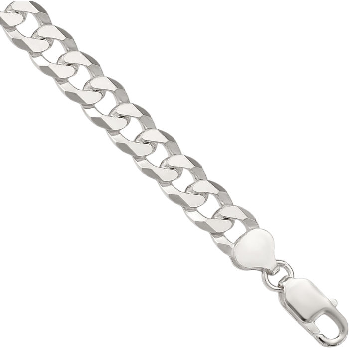 925 Sterling Silver 8.5mm Curb Link Chain Bracelet