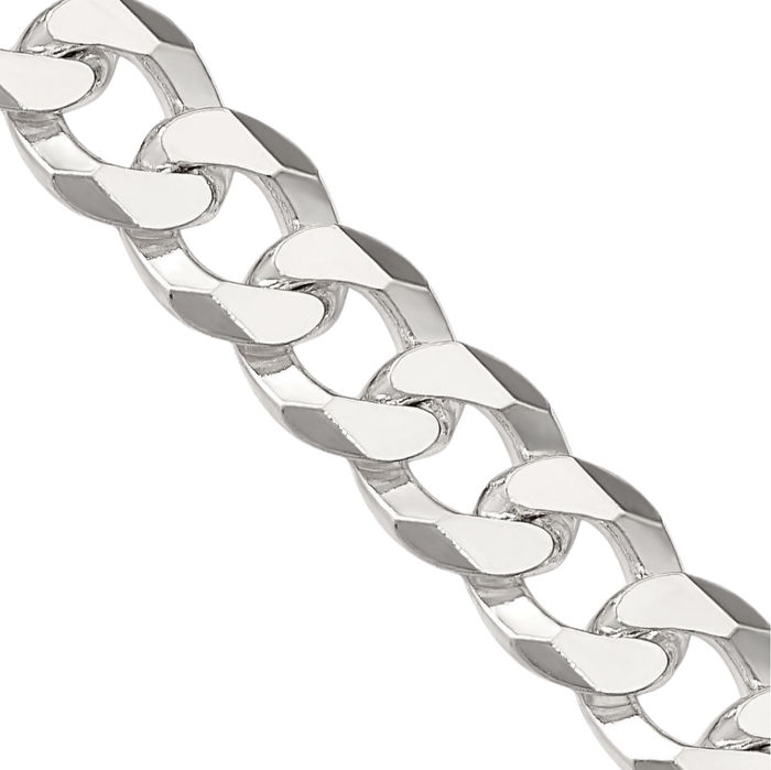 925 Sterling Silver 8.5mm Curb Link Chain Necklace