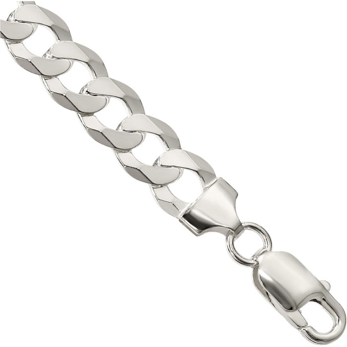 925 Sterling Silver 8.5mm Curb Link Chain Bracelet