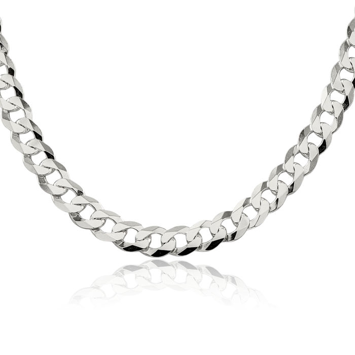 925 Sterling Silver 8.5mm Curb Link Chain Necklace