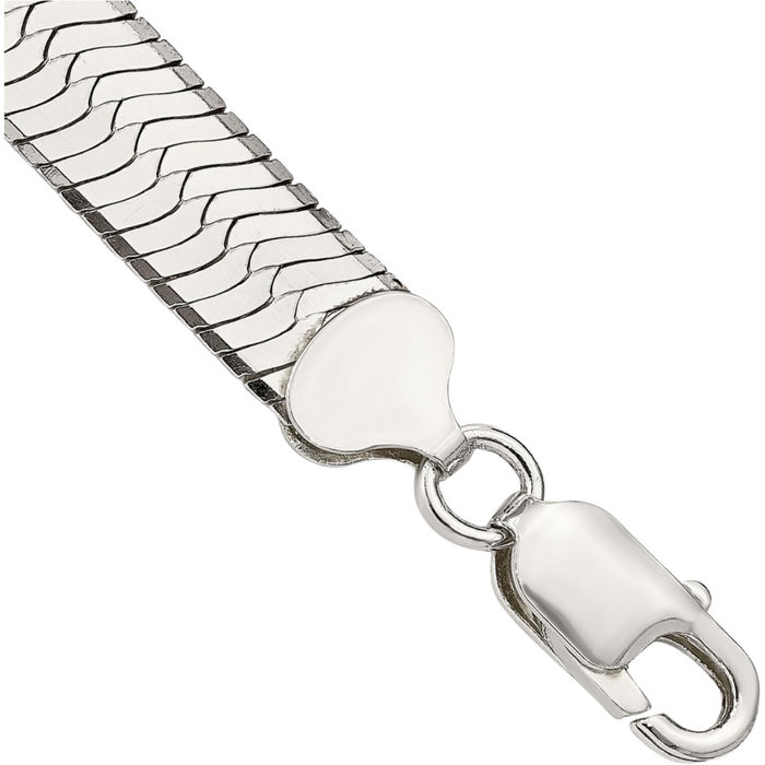 925 Sterling Silver 8.75mm Herringbone Chain Bracelet