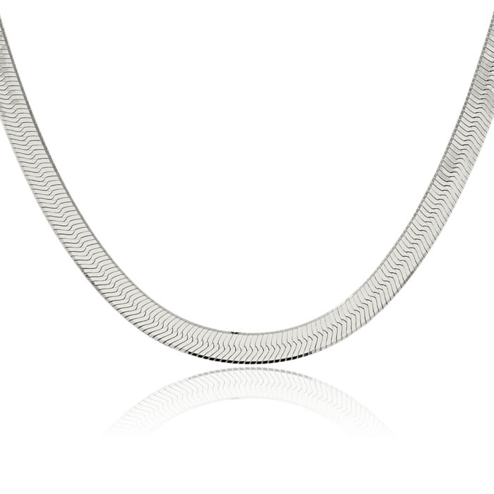 925 Sterling Silver 8.75mm Herringbone Chain Necklace