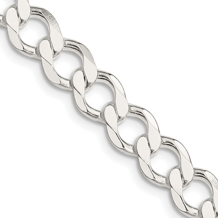 925 Sterling Silver 8.1mm Curb Link Chain Necklace