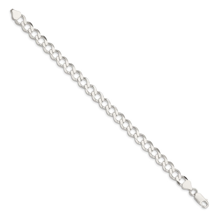 925 Sterling Silver 8.1mm Curb Link Chain Bracelet