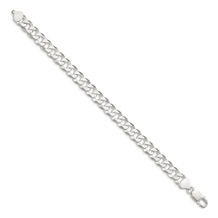 925 Sterling Silver 8.5mm Curb Link Chain Bracelet