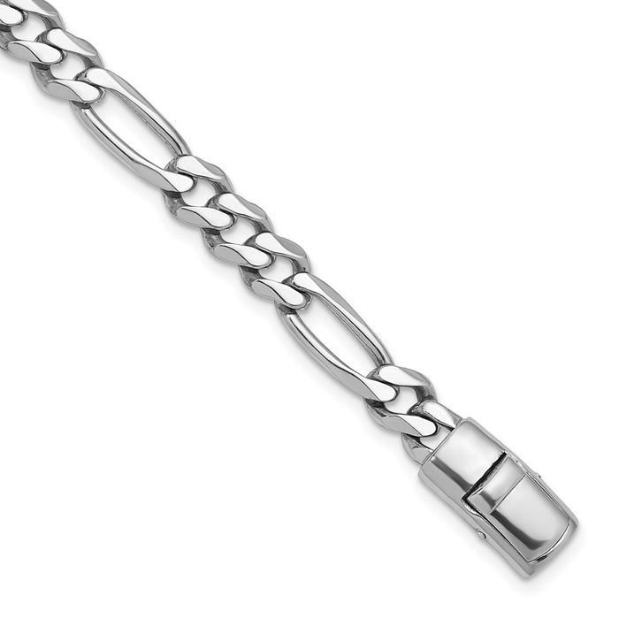 925 Sterling Silver 8.5mm Figaro Link Chain Necklace