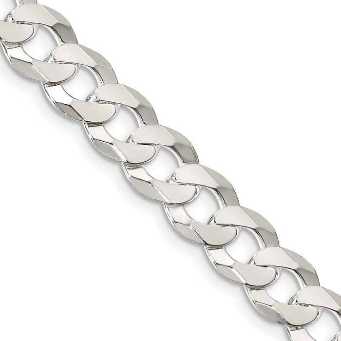 925 Sterling Silver 8.5mm Curb Link Chain Necklace