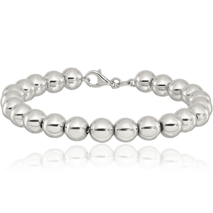 925 Sterling Silver 8mm Beaded Ball Chain Bracelet