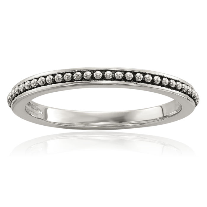 925 Sterling Silver Vintage 8mm Button Freshwater Cultured Pearl Set of 3 Stacking Rings