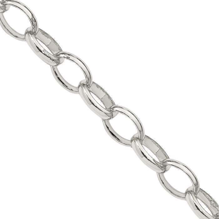 925 Sterling Silver 8mm Cable Rolo Link Chain Belcher Necklace