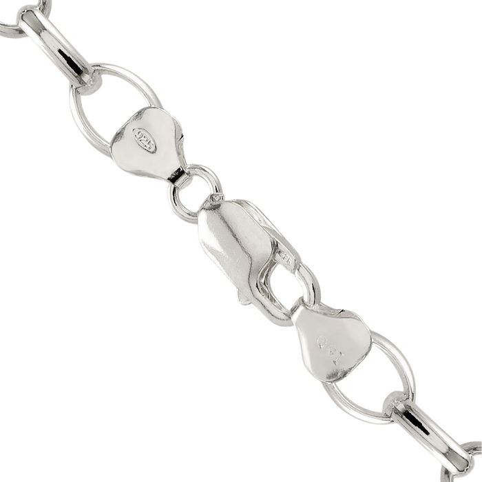 925 Sterling Silver 8mm Cable Rolo Link Chain Belcher Necklace