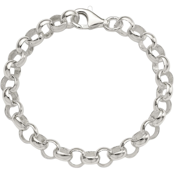 925 Sterling Silver 8mm Belcher Chain Bracelet