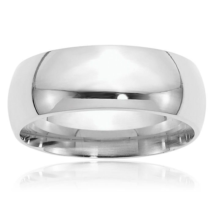 925 Sterling Silver 8mm Comfort Fit Plain Classic Wedding Band Ring