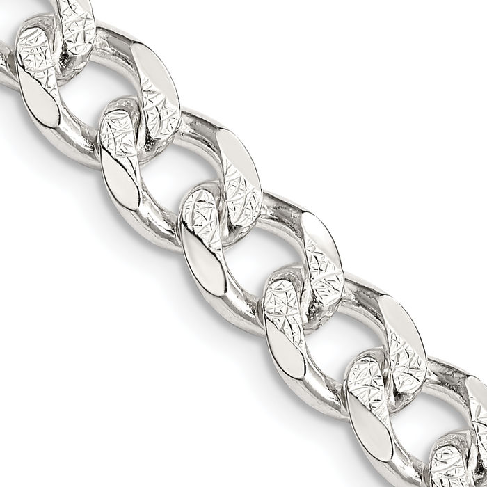 925 Sterling Silver 8.3mm Curb Link Chain Necklace