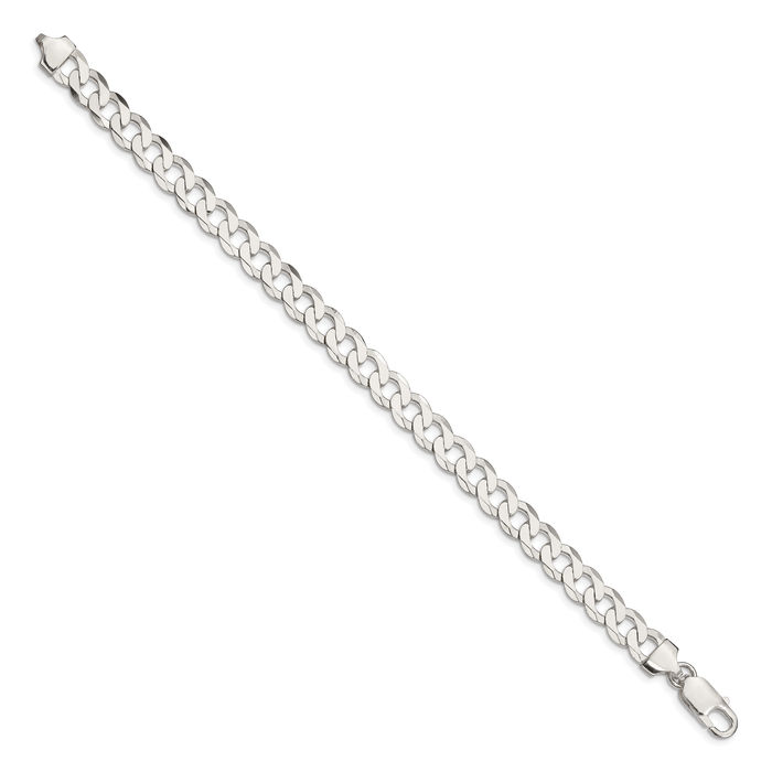 925 Sterling Silver 7.5mm Curb Link Chain Bracelet