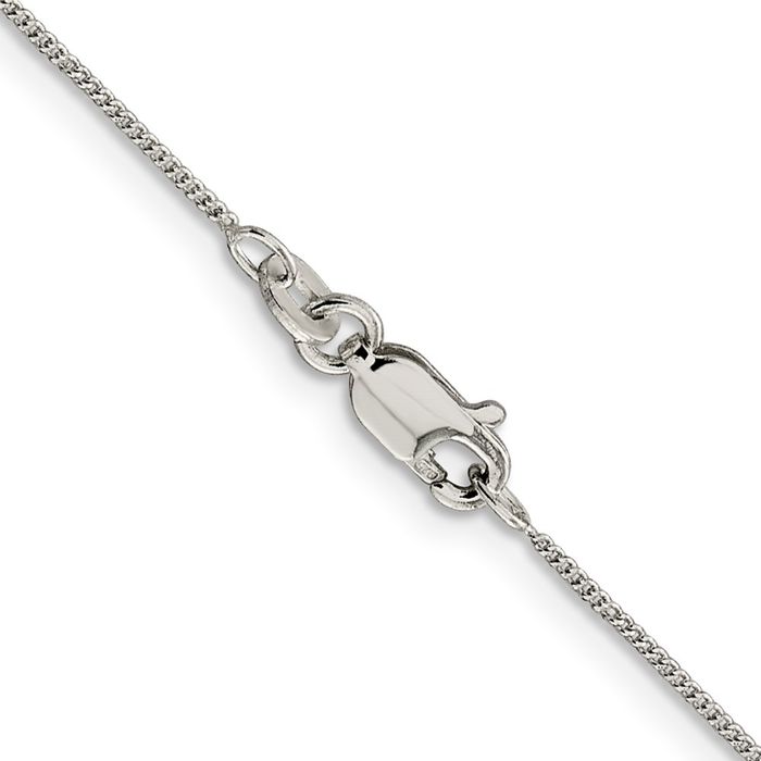 925 Sterling Silver 0.8mm Curb Link Chain Necklace