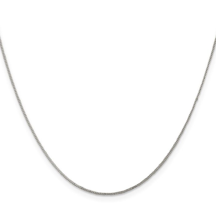 925 Sterling Silver 0.8mm Curb Link Chain Necklace