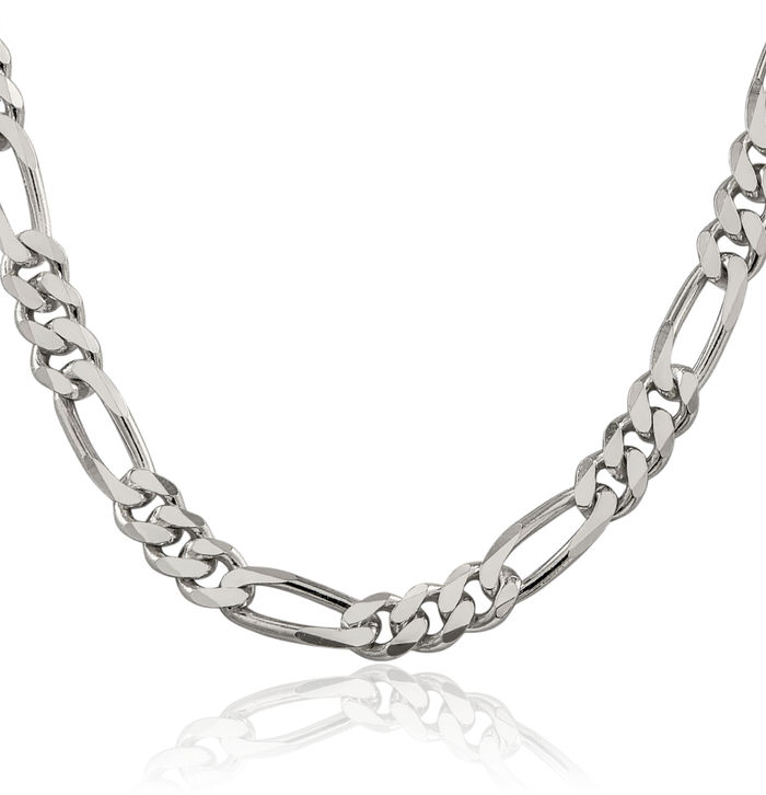 925 Sterling Silver 8mm Figaro Link Chain Necklace