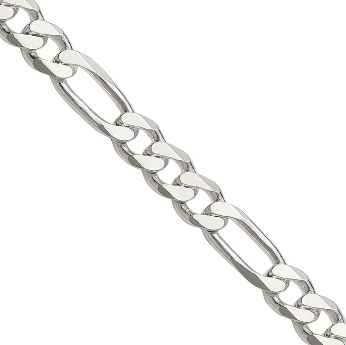 925 Sterling Silver 8mm Figaro Link Chain Necklace